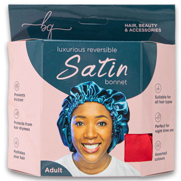 Luxurious Reversible Satin Bonnet Bright Red