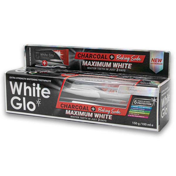 Maximum White Charcoal Toothpaste 150g + Toothbrush