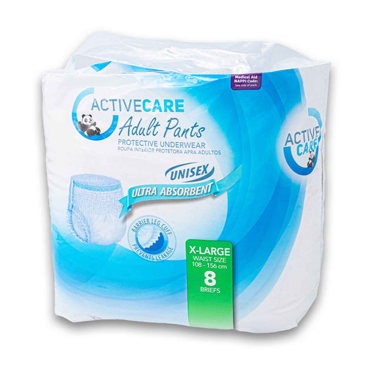 Active Care, Adult Pants Protective Underwear Extra Large 8 Pack - Cosmetic Connection