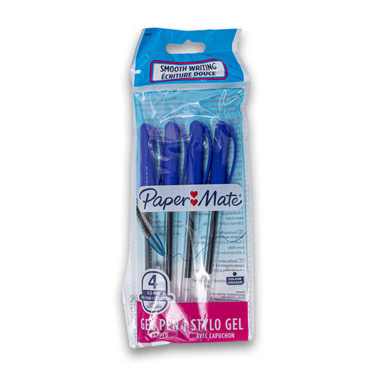 Paper Mate, Gel Pen Capped Stylo Gel Blue 4 Pack - Cosmetic Connection