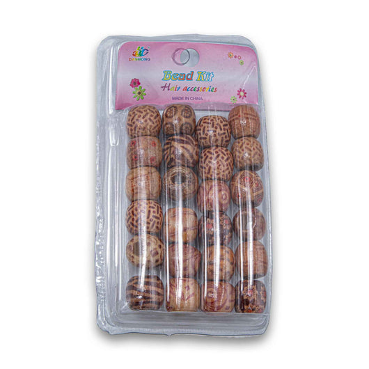 Naturally Flawless, Fashion Wooden Hair Beads Large - Cosmetic Connection