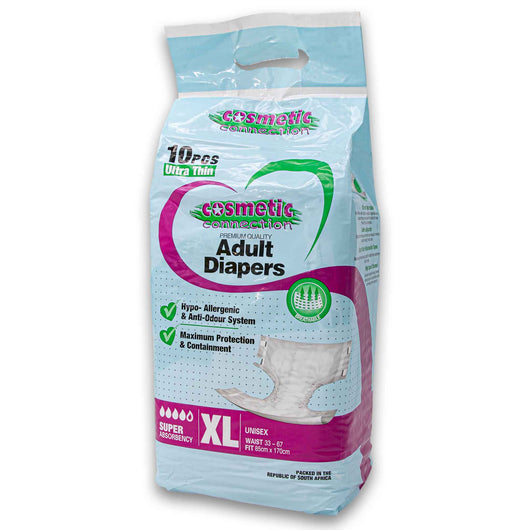 Cosmetic Connection, Premium Adult Unisex Diapers Ultra Thin 10 Pack - Cosmetic Connection