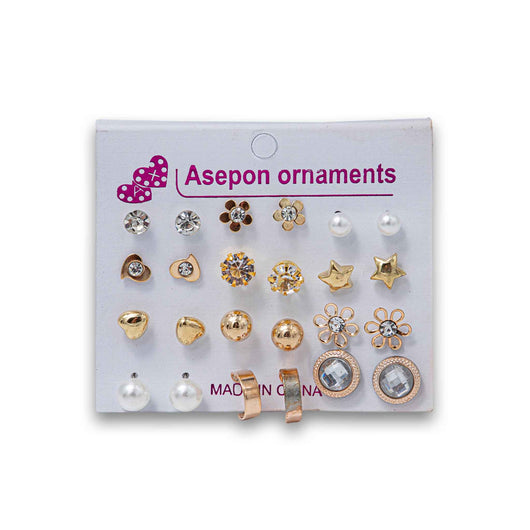 Naturally Flawless, Fashion Earring Ornaments 12 Pair Assorted - Cosmetic Connection