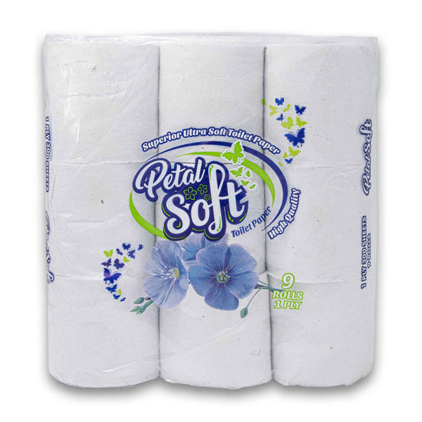 Petal Soft, Superior Ultra Soft 1 Ply Toilet Paper 300 Sheets 9 Pack - Cosmetic Connection