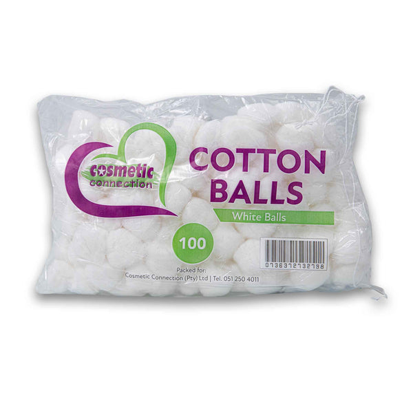 Cosmetic Connection, Cotton White Balls 100 Pack - Cosmetic Connection