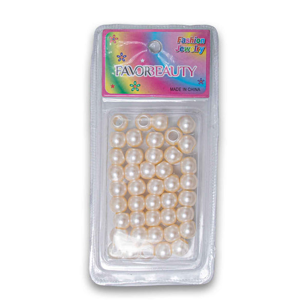 Naturally Flawless, Fashion Plastic White Pearl Hair Beads - Cosmetic Connection