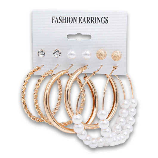 Naturally Flawless, Fashion Earrings Pearl 6 Pair - Cosmetic Connection