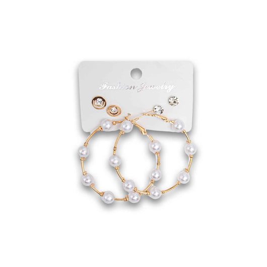 Naturally Flawless, Fashion Earrings Pearl 3 Pair - Cosmetic Connection