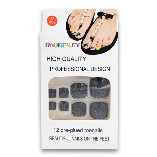 Favor Beauty, Artificial High Quality Toe Nail Tips 12 Piece - Assorted Colour - Cosmetic Connection