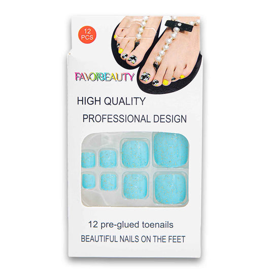 Favor Beauty, Artificial High Quality Toe Nail Tips 12 Piece - Assorted Colour - Cosmetic Connection