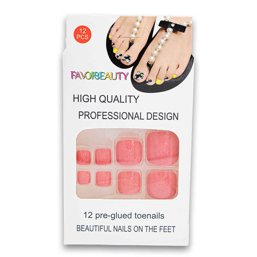 Favor Beauty, Artificial High Quality Toe Nail Tips 12 Piece - Assorted Colour - Cosmetic Connection