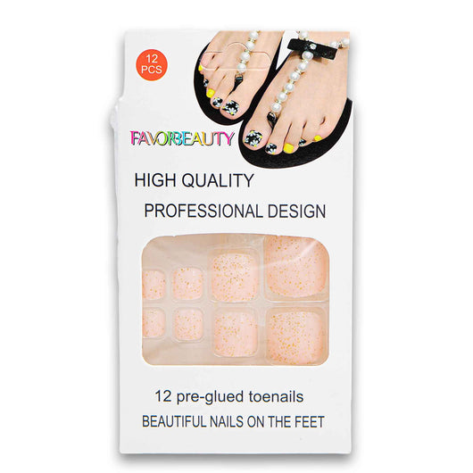 Favor Beauty, Artificial High Quality Toe Nail Tips 12 Piece - Assorted Colour - Cosmetic Connection