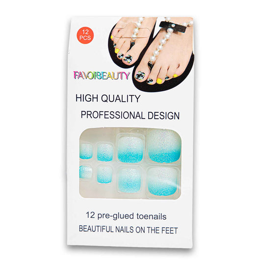 Favor Beauty, Artificial High Quality Toe Nail Tips 12 Piece - Assorted Colour - Cosmetic Connection