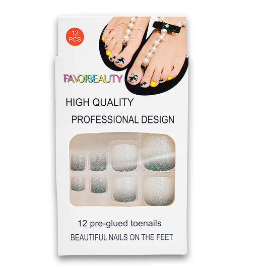 Favor Beauty, Artificial High Quality Toe Nail Tips 12 Piece - Assorted Colour - Cosmetic Connection