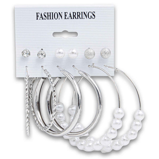 Naturally Flawless, Fashion Earrings Pearl 6 Pair - Cosmetic Connection