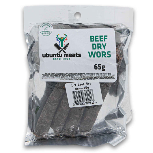 Ubuntu Meats, Beef Dry Wors 65g - Cosmetic Connection