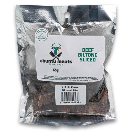 Ubuntu Meats, Beef Biltong Sliced 65g - Cosmetic Connection