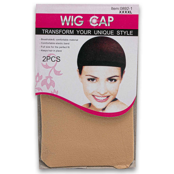 Wig Cap XXXXL Brown #0892-1 2 Piece