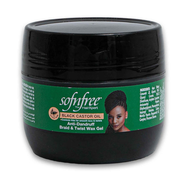 Sofnfree, Black Castor Oil Anti-dandruff Braid and Twist Wax Gel 125ml - Cosmetic Connection