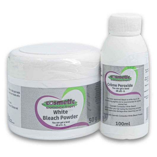 Cosmetic Connection, White Bleach Powder 50g + Cream Peroxide 100ml - Cosmetic Connection
