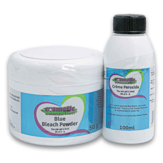 Cosmetic Connection, Blue Bleach Powder 50g + Cream Peroxide 100ml - Cosmetic Connection