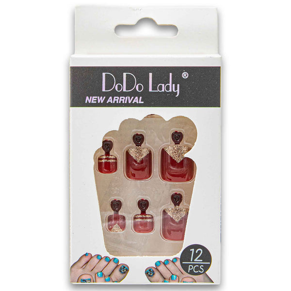 Luxe Toe Nail Tips 12 Piece - Assorted Colour