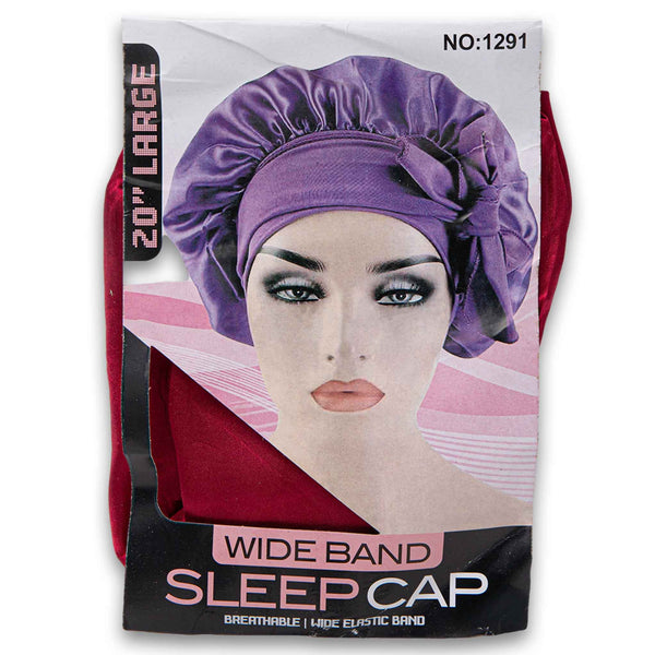 Satin Sleep Cap Wide Elastic Band 20" Large - Assorted Colour