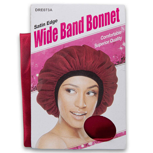 Satin Edge Wide Band Bonnet Superior Quality #DRE073A - Assorted Colour