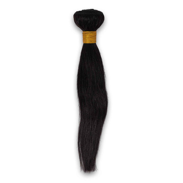 Sleek Straight 100% Brazilian Human Hair Bundle 12" #1 90g