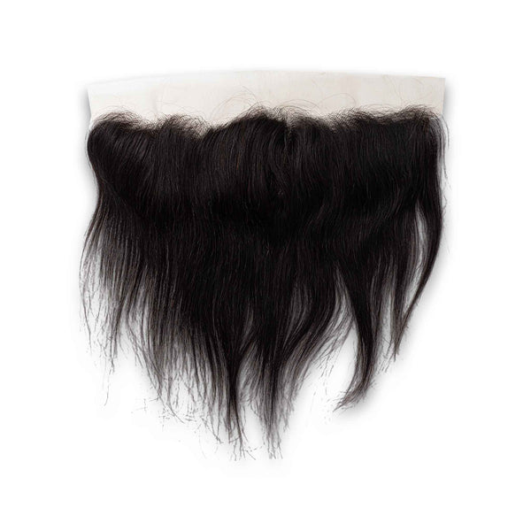 Natural Straight 100% Brazilian Human Hair Lace Frontal Closure 13x4 8" #1