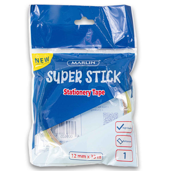 Marlin Super Stick Stationery Clear Tape 12mm x 3m