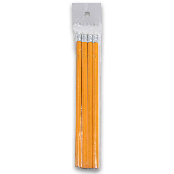 Yellow Barrel Rubber Tip Pencil HB 4 Pack