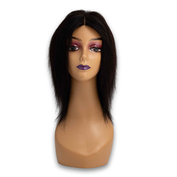 Handmade 100% Brazilian Human Hair Wig Sleek Straight Bob 8" - Mannequin Not Included