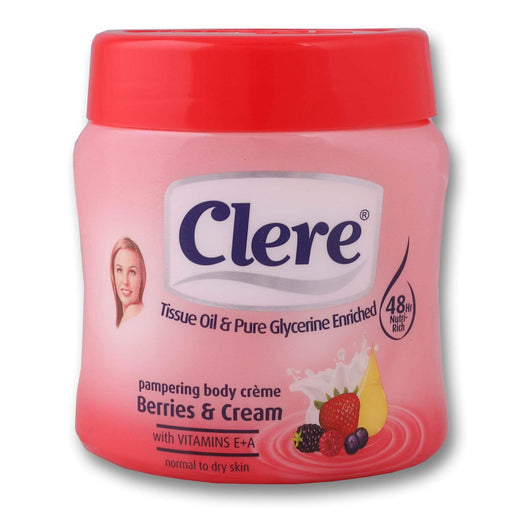 Clere, Pampering Body Cream Berries & Cream 300ml - Cosmetic Connection