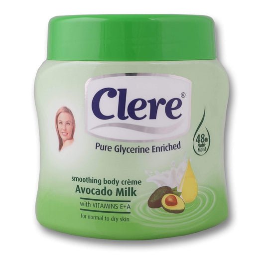 Clere, Smoothing Body Cream Avocado Milk 500ml - Cosmetic Connection