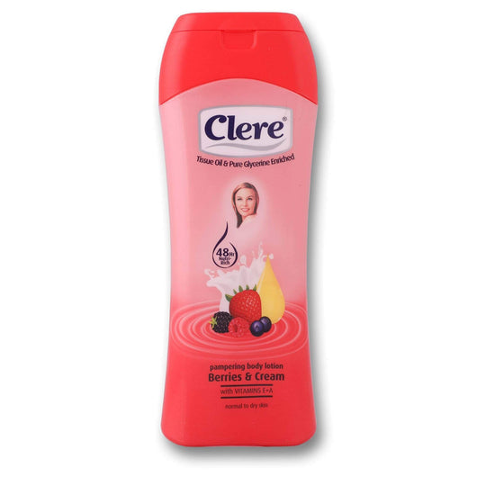 Clere, Pampering Body Lotion Berries & Cream 200ml - Cosmetic Connection