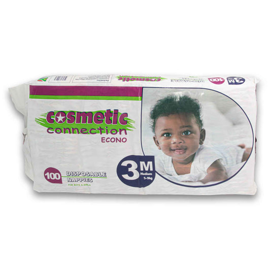 Cosmetic Connection, Economy Baby Diapers Size 3 Jumbo Pack - 100 Unisex Diapers - Cosmetic Connection