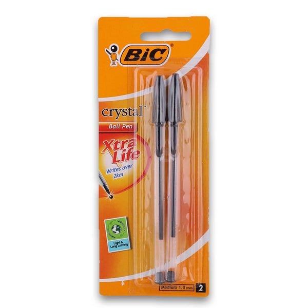 BIC, Crystal Ball Pen Medium 1mm Black - 2 Pack - Cosmetic Connection
