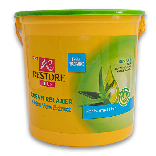 Restore Plus, Cream Relaxer Regular 5L made with Aloe Vera Extract for Normal Hair - Cosmetic Connection