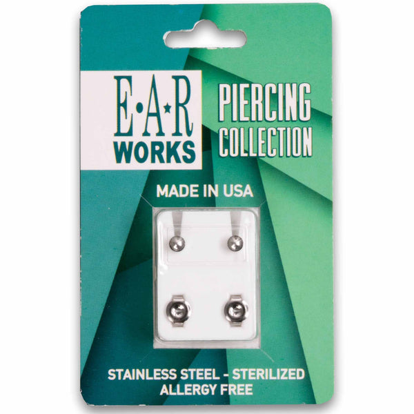 EAR Works, Stainless Steel Earrings - Regular Ball - Cosmetic Connection