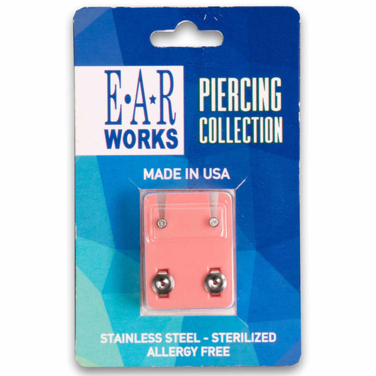 EAR Works, Stainless Steel Earrings - Mini April Crystal Bezel - Cosmetic Connection