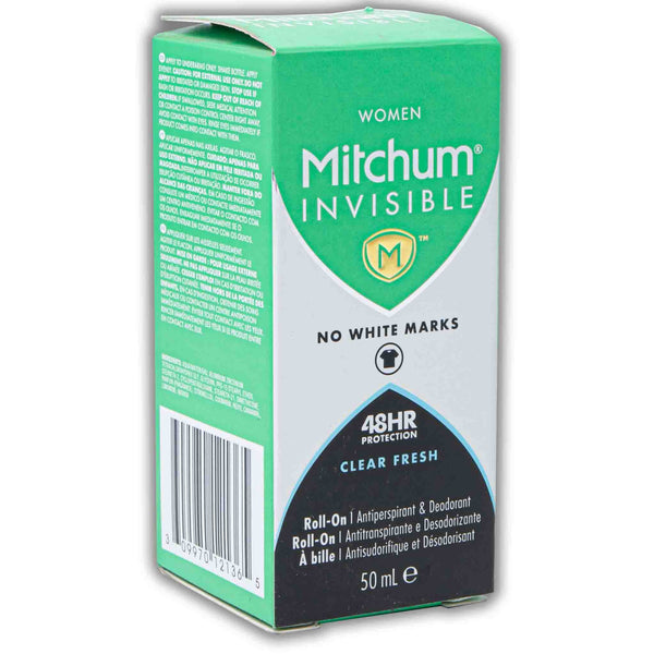 Mitchum, Invisible Roll On 50ml No White Marks - Clear Fresh - Cosmetic Connection