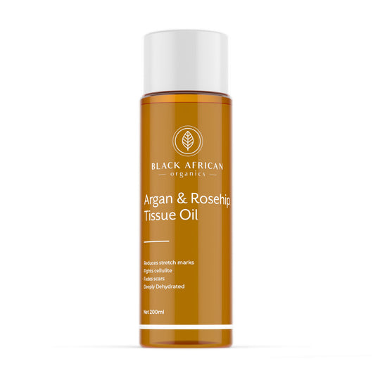 Black African Organics, Argan & Rosehip Tissue Oil 200ml - Cosmetic Connection