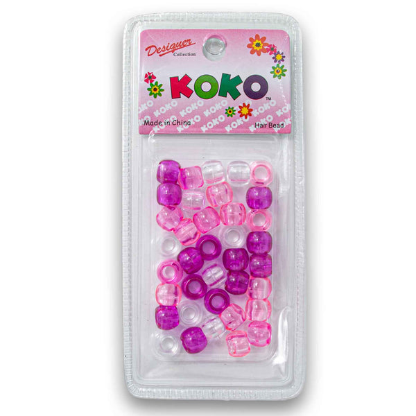 Cosmetic Connection, Fashion Hair Plastic Beads - Pink Purple & Clear - Cosmetic Connection