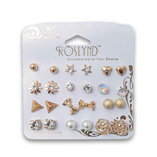 Cosmetic Connection, Fashion Earrings Jewelry Pair 12 Pack Assorted - Cosmetic Connection