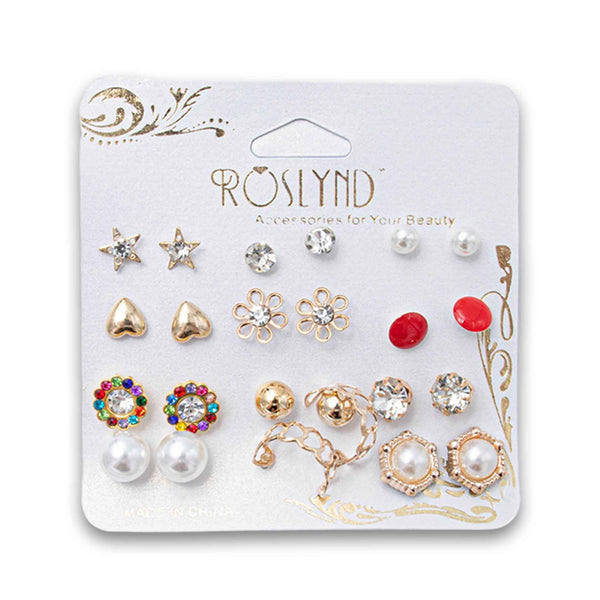 Cosmetic Connection, Fashion Earrings Jewelry Pair 12 Pack Assorted - Cosmetic Connection