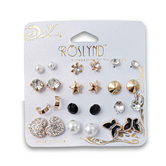 Cosmetic Connection, Fashion Earrings Jewelry Pair 12 Pack Assorted - Cosmetic Connection