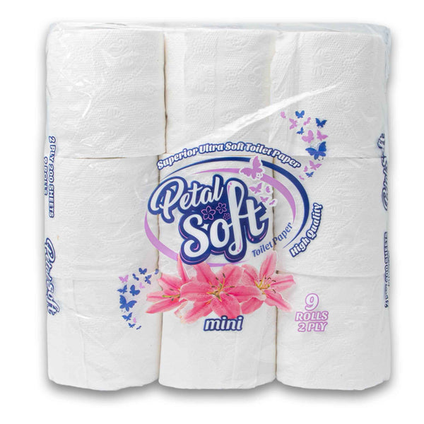 Petal Soft, Ultra Soft Toilet Paper Mini 9 Rolls - 2 Ply 200 Sheets - Cosmetic Connection