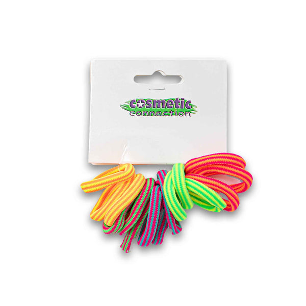 Cosmetic Connection, Hair Elastic Ring Tie 12 Pack with 4 Neon Assorted Colours - Cosmetic Connection