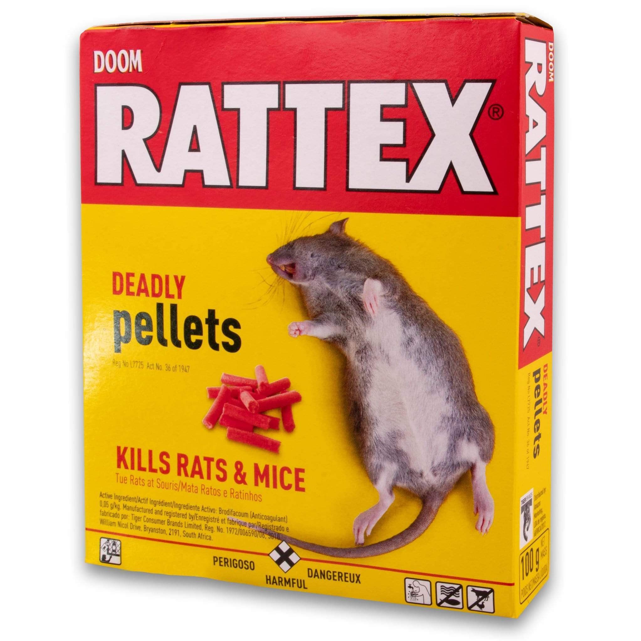 Doom Rattex Deadly Pellets Rat Poison 100g, Household Insecticides, Cleaning, Household